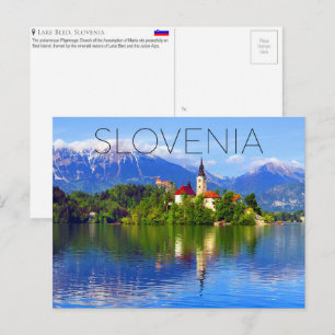 Cartão Postal de Viagem do Lago Bled, Eslovênia