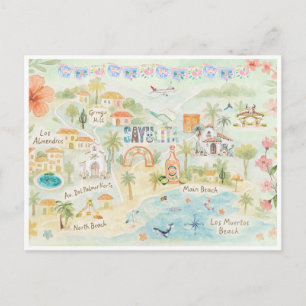 Cartão Postal de Viagem em Aquarela   Sayulita Méx