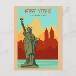 Cartão postal de viagem estilo vintage de Nova Yor