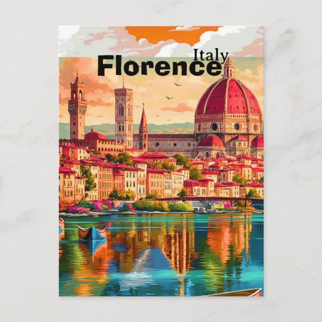 Cartão postal de viagem Florença Itália, Arte de v (Frente)