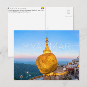 Cartão postal de viagem Kyaiktiyo Pagoda, Kinpun,
