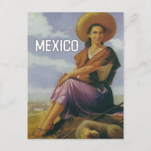 Cartão postal de viagem México vintage