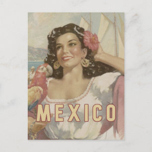 Cartão postal de viagem México vintage