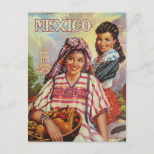 Cartão postal de viagem México vintage