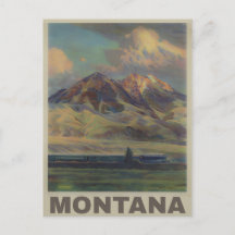 Cartão Postal de Viagem Montana Antigo