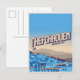 cartão postal de viagem para Marrocos chefchaoun, 