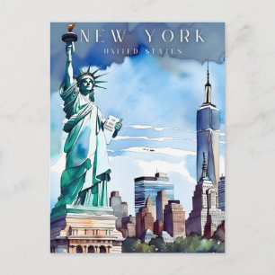 Cartão postal de viagem retrô de Nova York