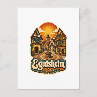 Cartão Postal de Viagem Retrô Eguisheim Alsácia Fr