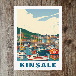 Cartão Postal de Viagem Retro Kinsale Cork Irlanda