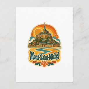 Cartão Postal de Viagem Retro Mont Saint Michel