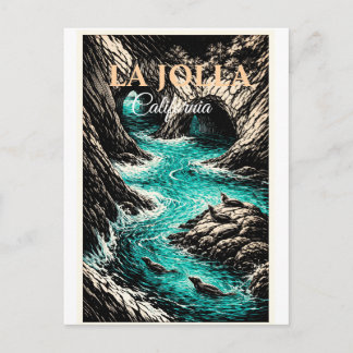 Cartão Postal de Viagem Retro Vintage La Jolla Cal