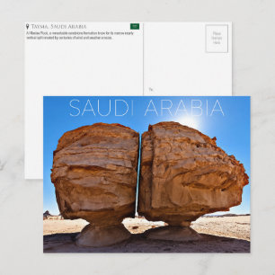Cartão Postal de Viagem Rocha Al Naslaa, Arábia Sa