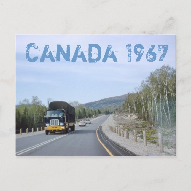 Cartão postal de viagem rodoviário Canadá 1962 (Frente)