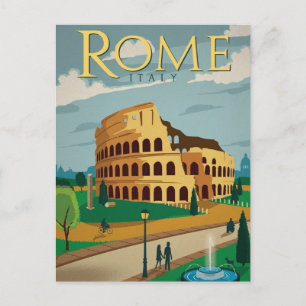 Cartão postal de viagem Roma Itália Vintage