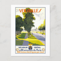 Cartão Postal de Viagem Versalhes Antigo