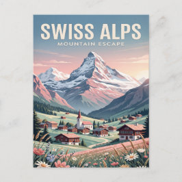 Cartão Postal de Viagem Vintage | Alpes Suíços