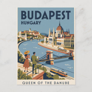 Cartão Postal de Viagem Vintage Budapeste