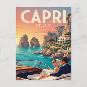 Cartão Postal de Viagem Vintage Capri Itália