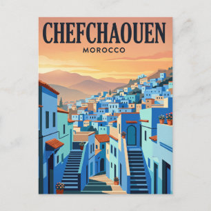 Cartão Postal de Viagem Vintage Chefchaouen, Mar