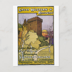 Cartão postal de viagem vintage da ferrovia Paddin