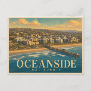 Cartão postal de viagem vintage de Oceanside Calif