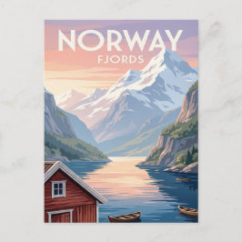 Cartão Postal de Viagem Vintage | Fiordes da Norue