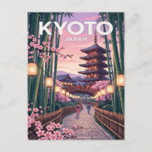 Cartão Postal de Viagem Vintage | Kyoto Japão