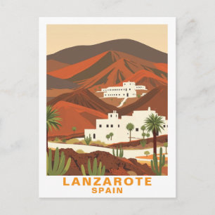 Cartão Postal de Viagem Vintage Lanzarote, Espanha