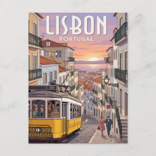 Cartão Postal de Viagem Vintage Lisboa Portugal