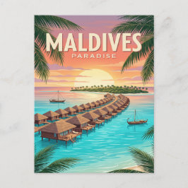 Cartão Postal de Viagem Vintage | Maldivas