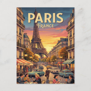 Cartão Postal de Viagem Vintage Paris França
