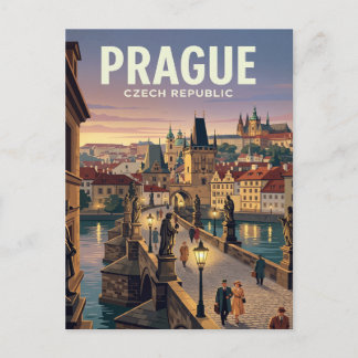 Cartão Postal de Viagem Vintage | Praga República