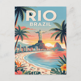 Cartão Postal de Viagem Vintage | Rio Brasil
