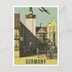 Cartão postal de Viagens vintage alemão