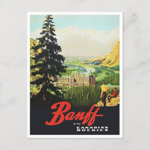 Cartão postal de viagens vintage Banff Canada