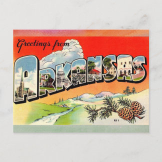 Cartão postal de Viagens vintage do Arkansas