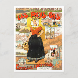Cartão postal de viagens vintage Holandês
