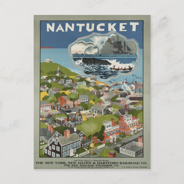 Cartão postal de Viagens vintage Nantucket (Frente)