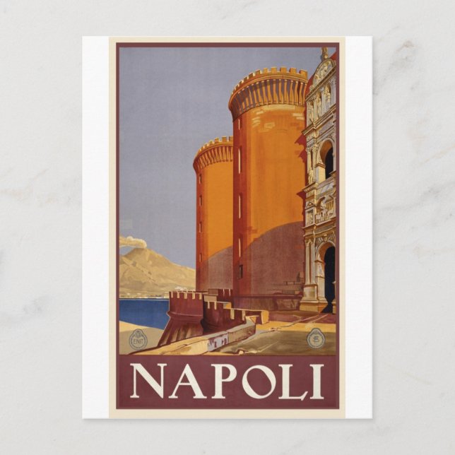Cartão postal de Viagens vintage Napoli Itália (Frente)