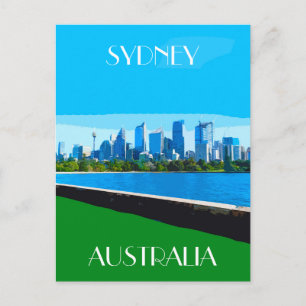 Cartão postal de Viagens vintage Sydney Harbor