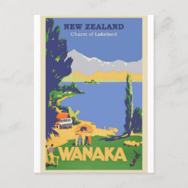 Cartão postal de Viagens vintage Wanaka da Nova Ze