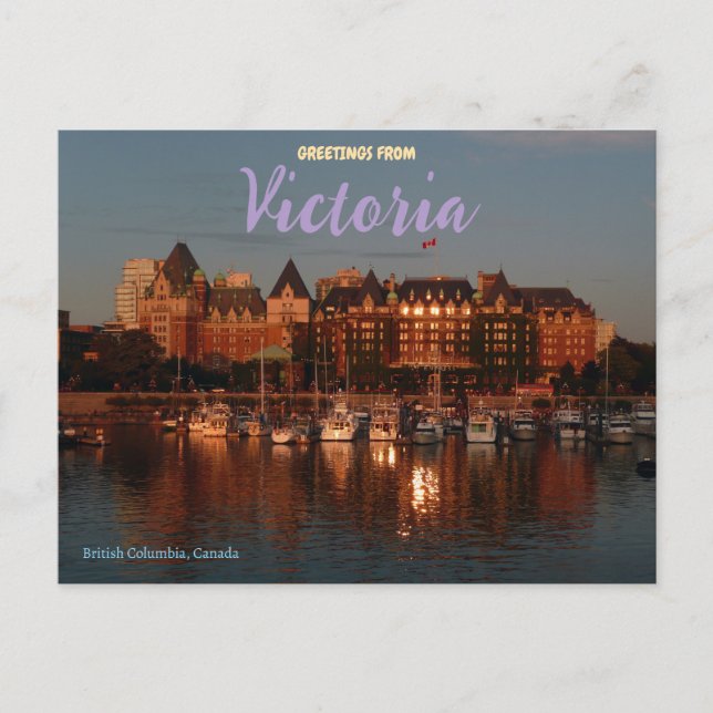 Cartão postal de Victoria British Columbia Canadá (Frente)