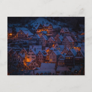 cartão postal de vila de inverno
