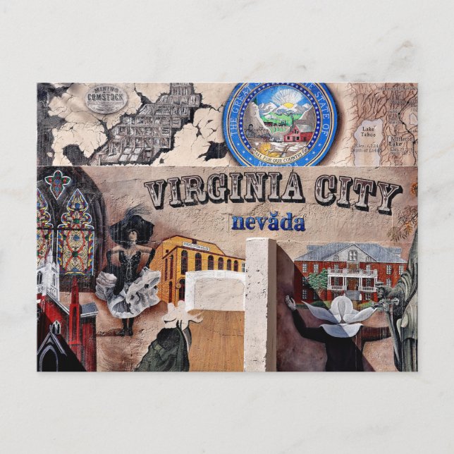 Cartão postal de Virginia City, Nevada (Frente)