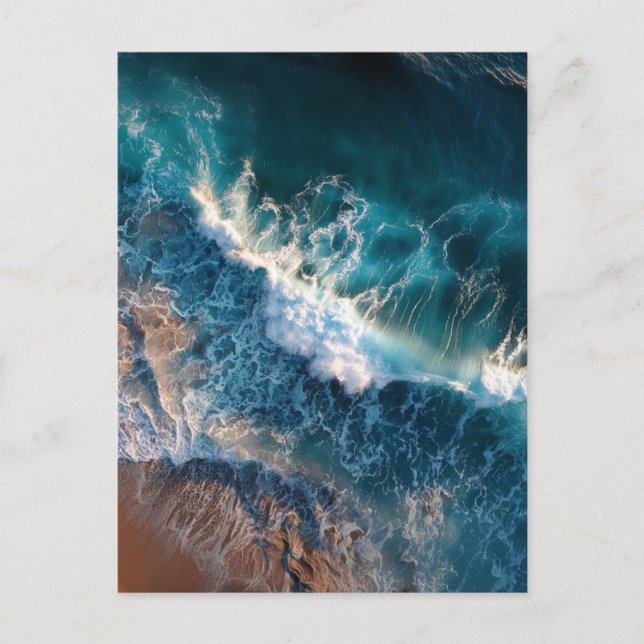 cartão postal de visão superior das ondas oceânica (Frente)