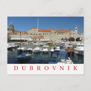 Cartão postal de vista do porto Dubrovnik