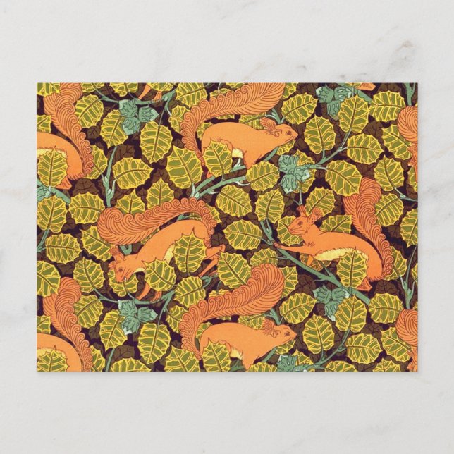 Cartão postal de vitage de esquilo (Frente)