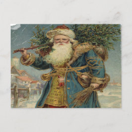 Cartão Postal De volta à Arte Velha. Natal com Papai Noel