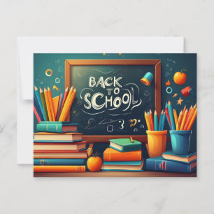 Cartão Postal De volta à Escola Professora Books de Boas-vindas