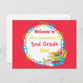 Cartão Postal De volta à Escola Vermelha